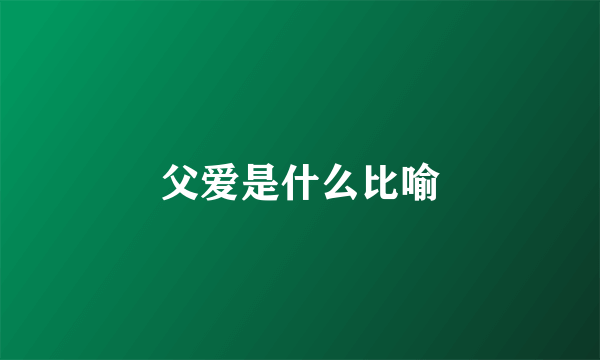 父爱是什么比喻