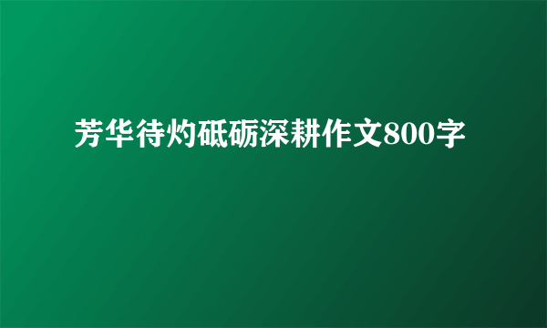 芳华待灼砥砺深耕作文800字