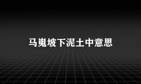 马嵬坡下泥土中意思