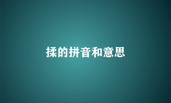 揉的拼音和意思