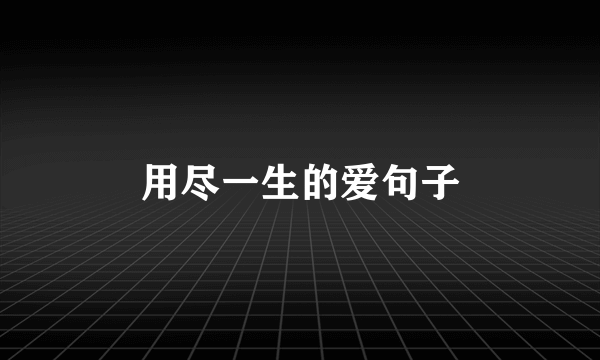 用尽一生的爱句子