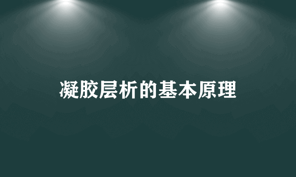 凝胶层析的基本原理