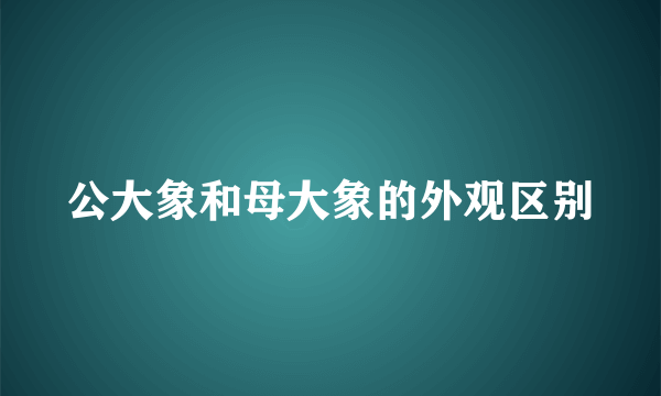 公大象和母大象的外观区别