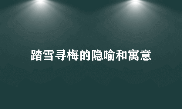 踏雪寻梅的隐喻和寓意