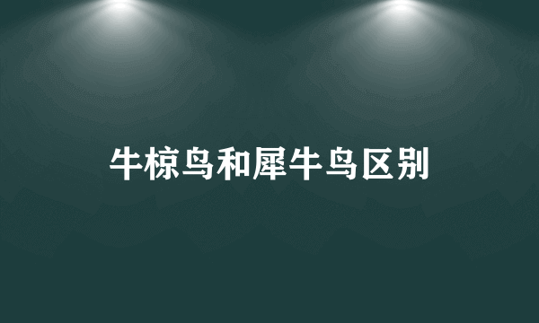 牛椋鸟和犀牛鸟区别