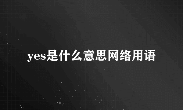 yes是什么意思网络用语