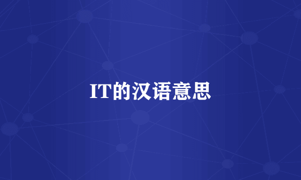 IT的汉语意思
