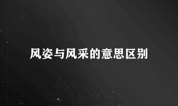 风姿与风采的意思区别