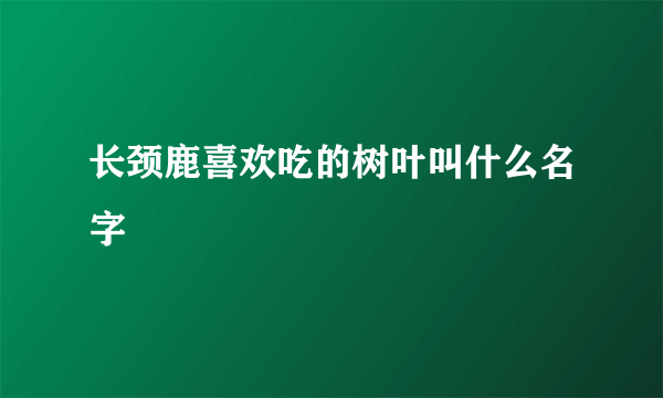 长颈鹿喜欢吃的树叶叫什么名字