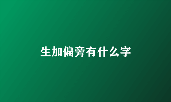 生加偏旁有什么字