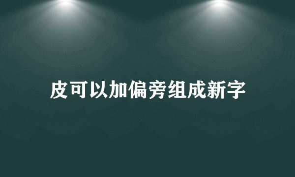 皮可以加偏旁组成新字