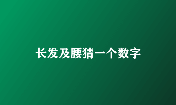 长发及腰猜一个数字