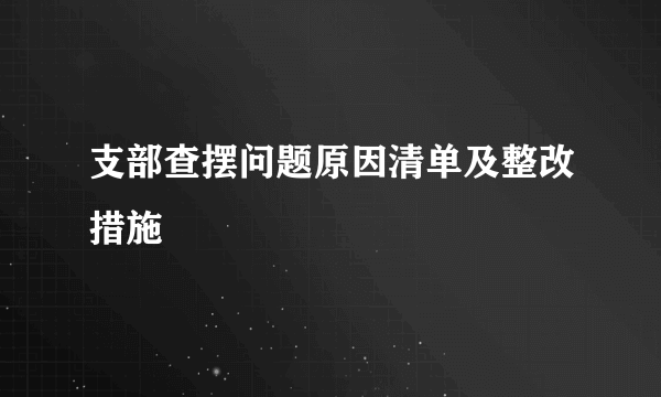 支部查摆问题原因清单及整改措施