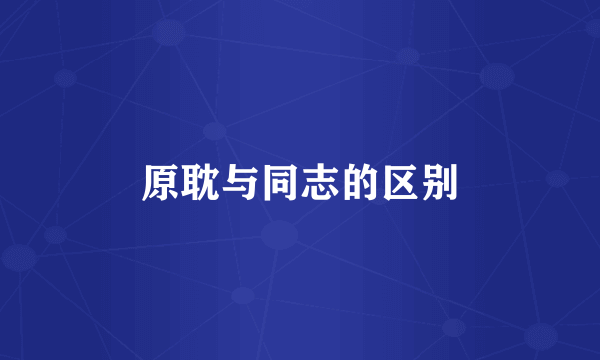原耽与同志的区别