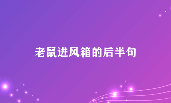 老鼠进风箱的后半句