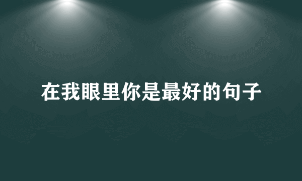 在我眼里你是最好的句子