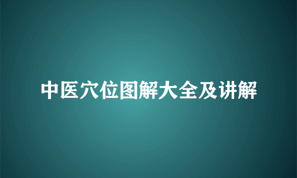 中医穴位图解大全及讲解
