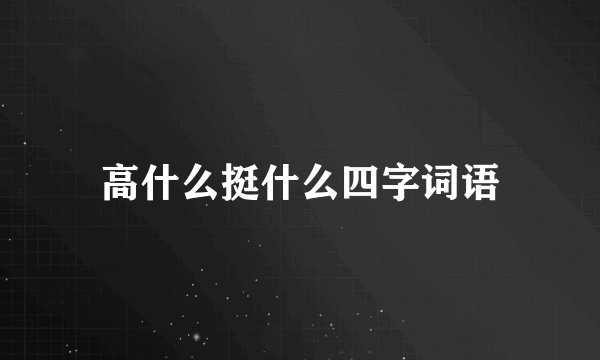 高什么挺什么四字词语