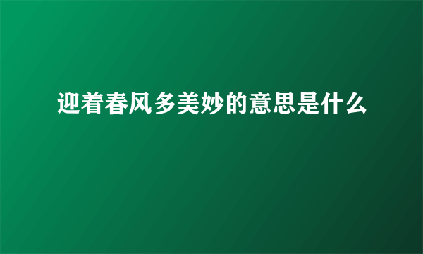 迎着春风多美妙的意思是什么