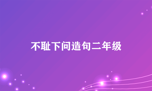 不耻下问造句二年级