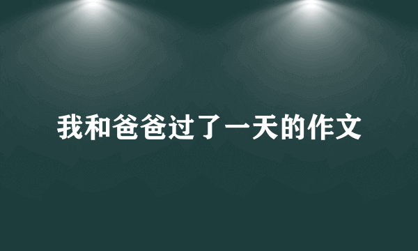 我和爸爸过了一天的作文