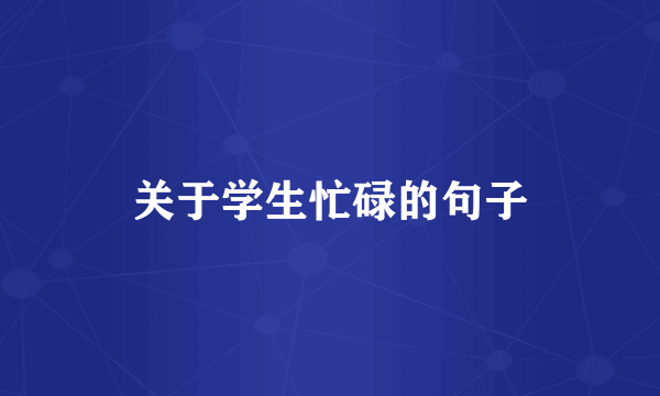 关于学生忙碌的句子