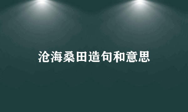 沧海桑田造句和意思