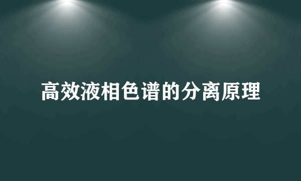 高效液相色谱的分离原理