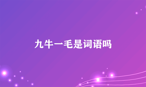 九牛一毛是词语吗