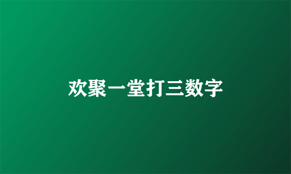 欢聚一堂打三数字