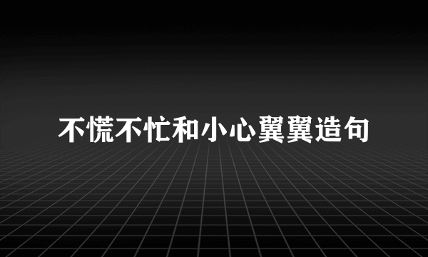 不慌不忙和小心翼翼造句