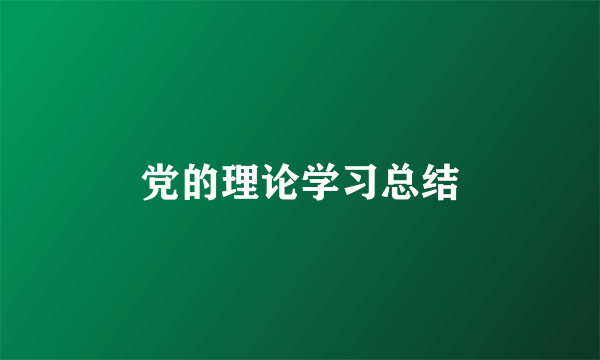 党的理论学习总结