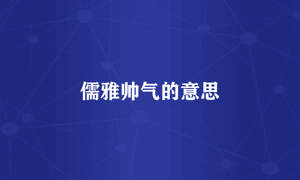 儒雅帅气的意思