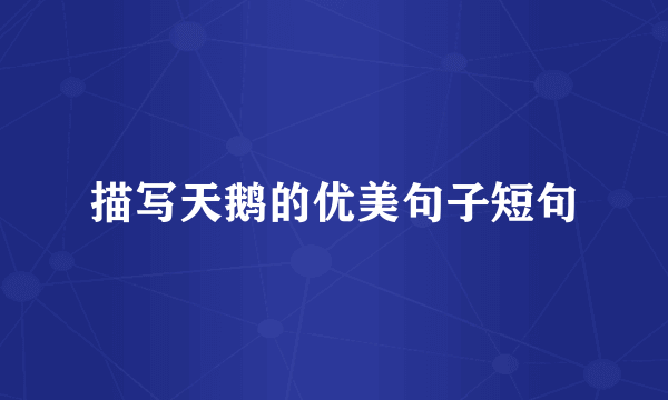 描写天鹅的优美句子短句