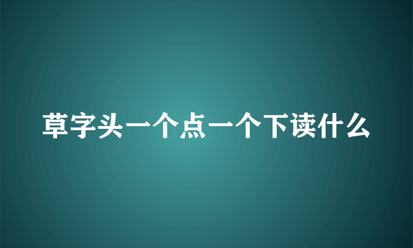 草字头一个点一个下读什么