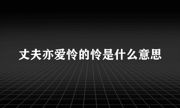 丈夫亦爱怜的怜是什么意思