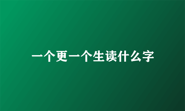 一个更一个生读什么字