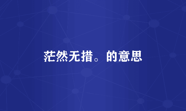 茫然无措。的意思