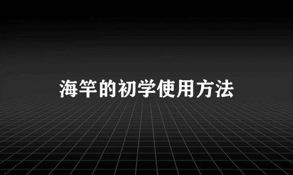 海竿的初学使用方法