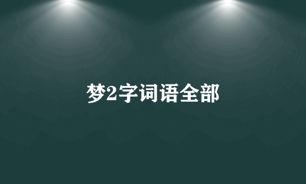 梦2字词语全部