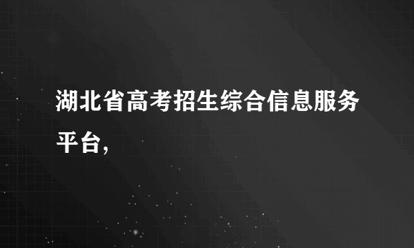 湖北省高考招生综合信息服务平台,