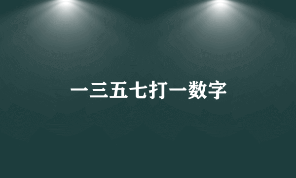 一三五七打一数字