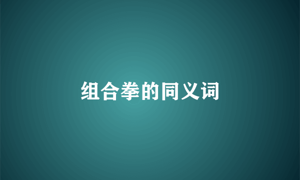 组合拳的同义词
