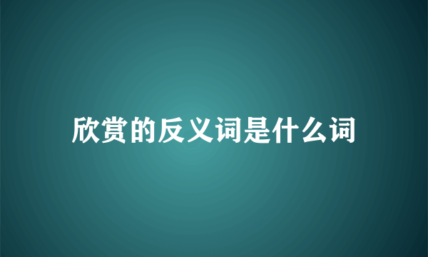 欣赏的反义词是什么词