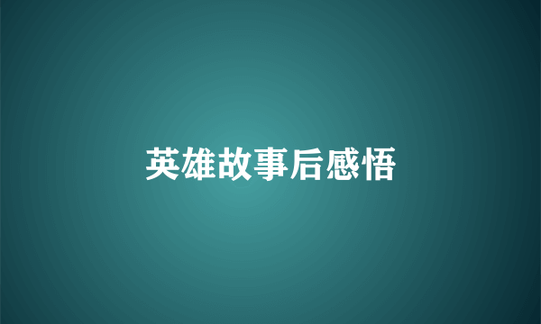 英雄故事后感悟