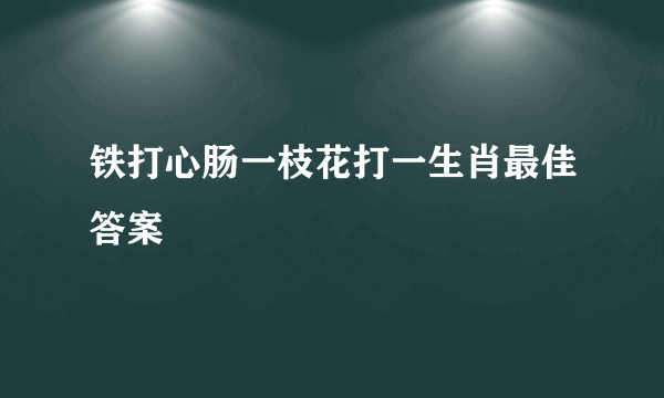 铁打心肠一枝花打一生肖最佳答案