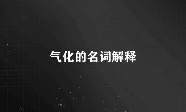 气化的名词解释