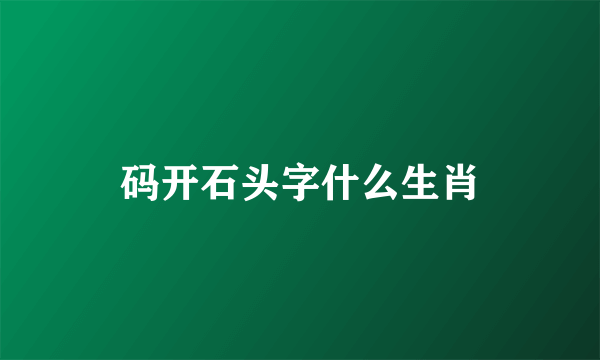 码开石头字什么生肖