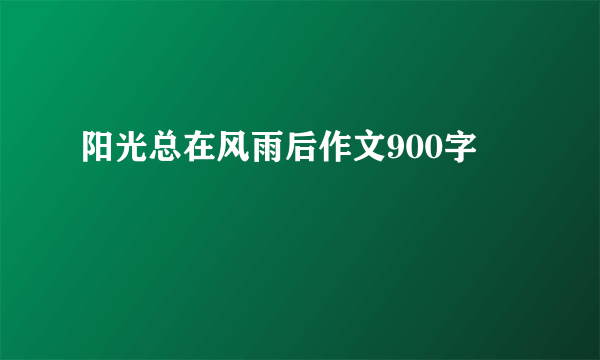 阳光总在风雨后作文900字