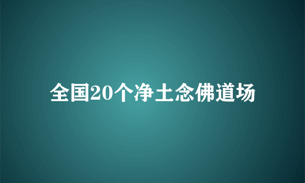 全国20个净土念佛道场